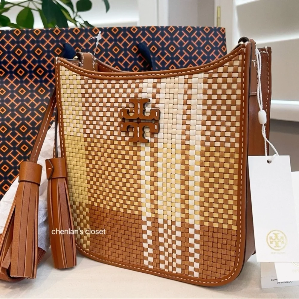 🎄🔥NeW! Tory Burch Thea Mini Woven Web Shoulder Bag - Picture 5 of 12